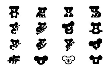 koala black logo icon design vector simple © Alpha Vector