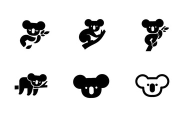 koala black logo icon design vector simple