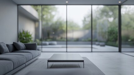 Modern Living Room with Patio View