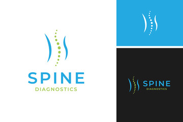 Spine diagnostics logo design vector template illustration idea