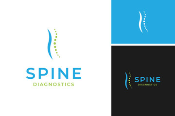 Spine diagnostics logo design vector template illustration idea