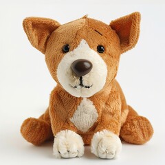 A single cute dog toy front view isolated on white background