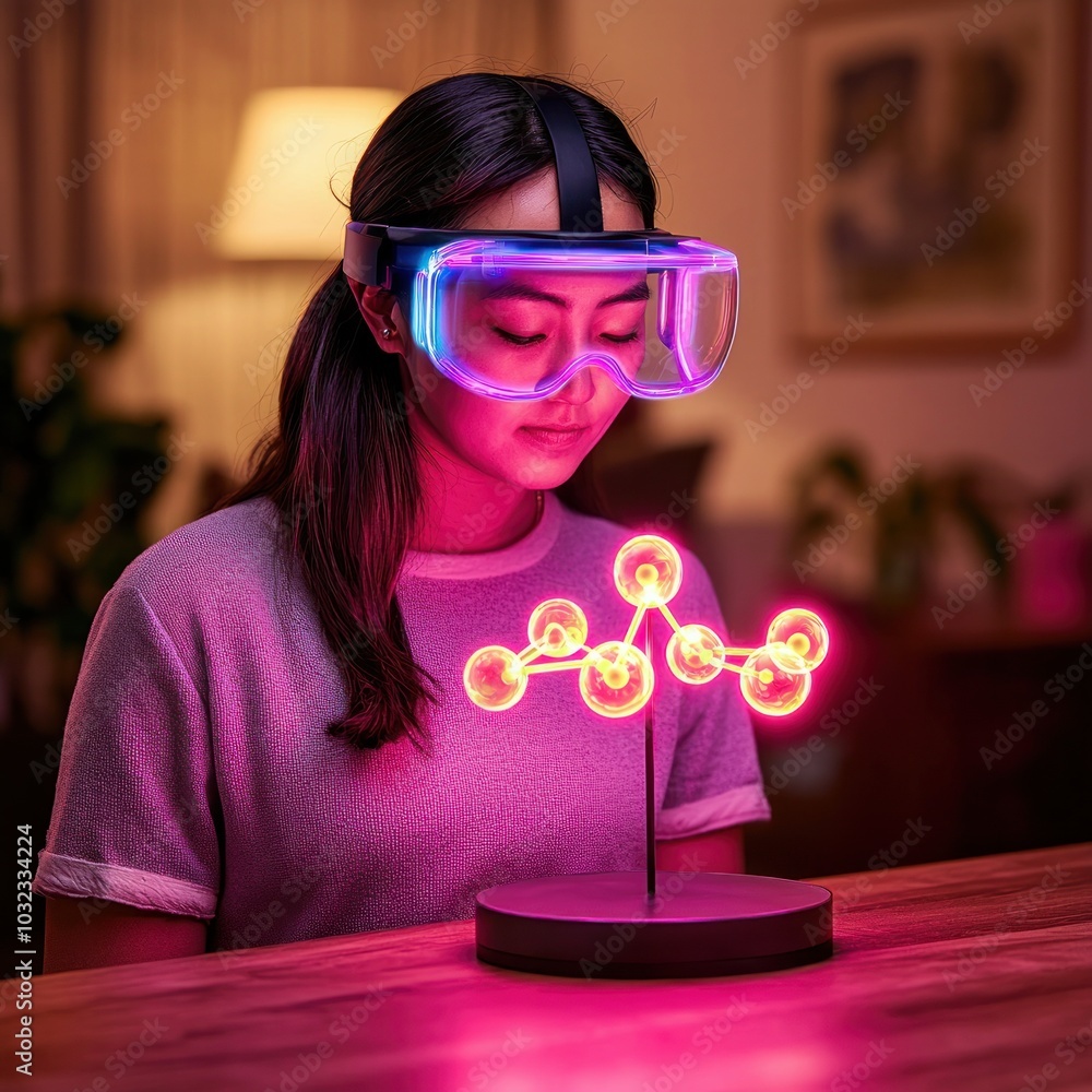 Aufkleber exploring the intersection of science and technology a young innovator engaged with interactive mole