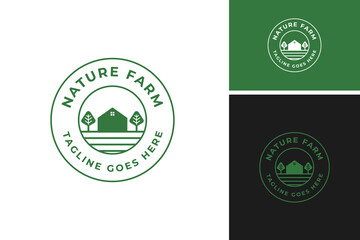 Farm and house logo design vector template illustration idea