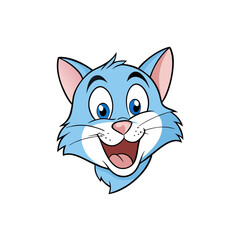 Funny cat head cartoon vector illustration