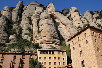 Montserrat Spain 05 11 2023 . Montserrat Monastery in the mountains in Catalonia .