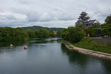 岡山城　月見橋の昼下がり　風景
