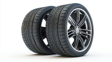 wheels tires and discs car tire isolated on white background