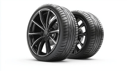 wheels tires and discs car tire isolated on white background