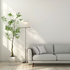a modern living room with sofa