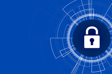 Cyber security technology concept , Shield With Keyhole icon on circuit board , personal data