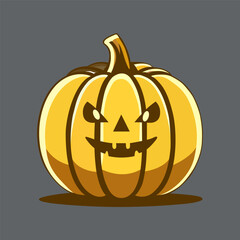 Wicked Smirk of the Pumpkin, Halloween pumpkin vector style