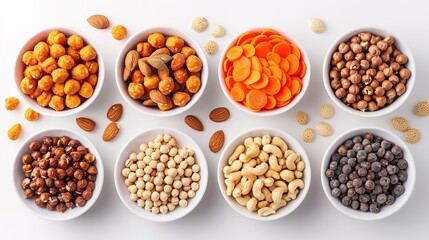 Fototapeta premium A Snack on White Background - a delicious and inviting visual. The snack placed on a pure white backdrop creates an appealing and mouthwatering scene.