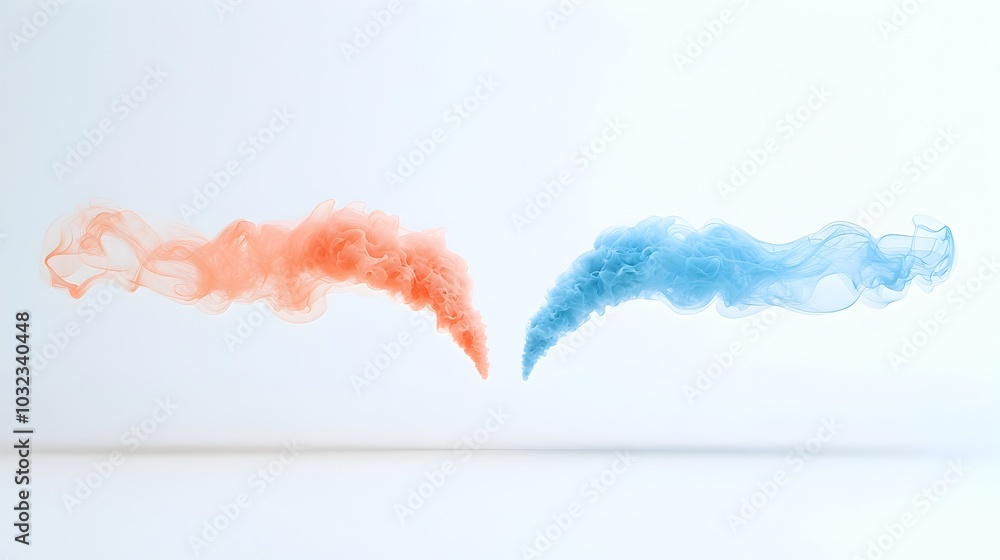 Aufkleber mesmerizing abstract image showcasing a vibrant fluid smoke plume with graceful swirling movement an