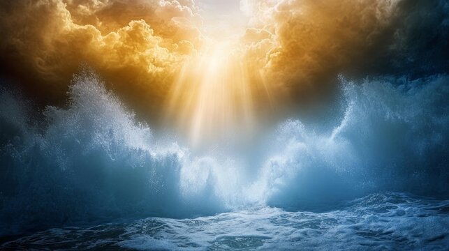 The creation of the universe  god s command  let there be light  from the book of genesis