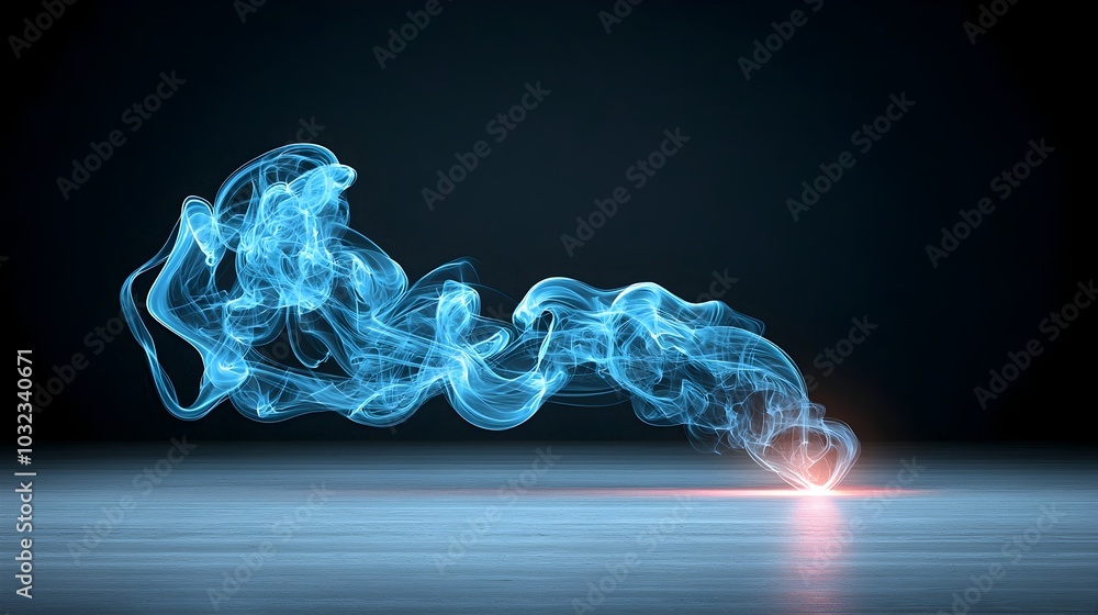 Poster ethereal colorful smoke plume creating smooth flowing abstract shapes on a transparent background id