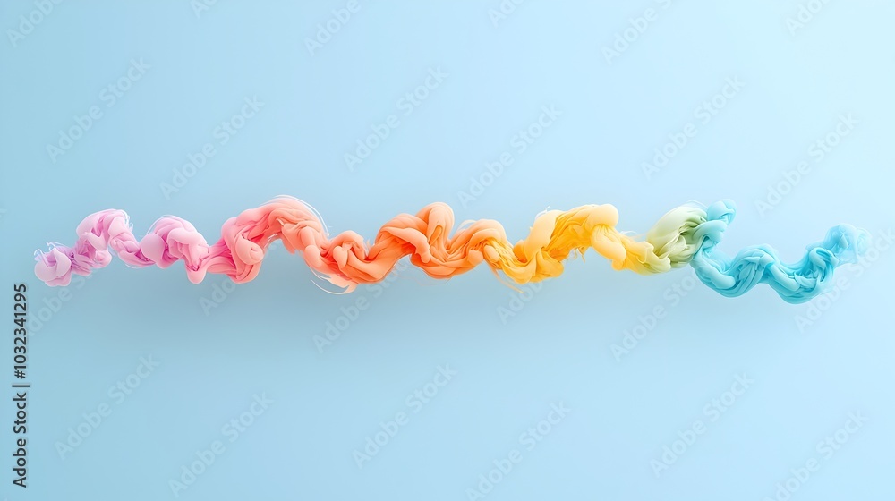 Poster mesmerizing and dynamic colorful smoke plume rising and twisting with fine color gradients isolated 