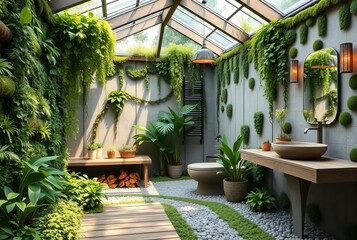 Incorporate lush greenery and natural elements Use living walls