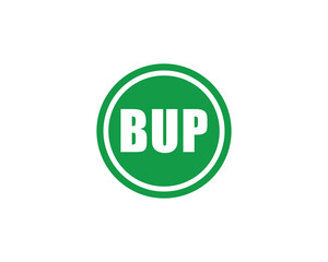 BUP logo design vector template. BUP