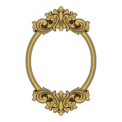 window mirror frame engraved gold