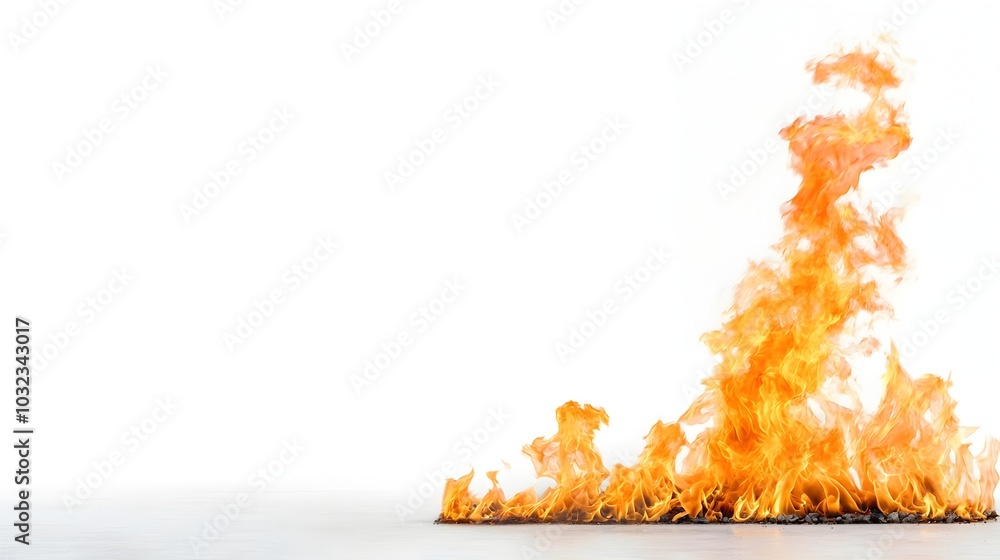 Poster captivating image of flickering fire flames with bright vibrant colors and natural dynamic curves is