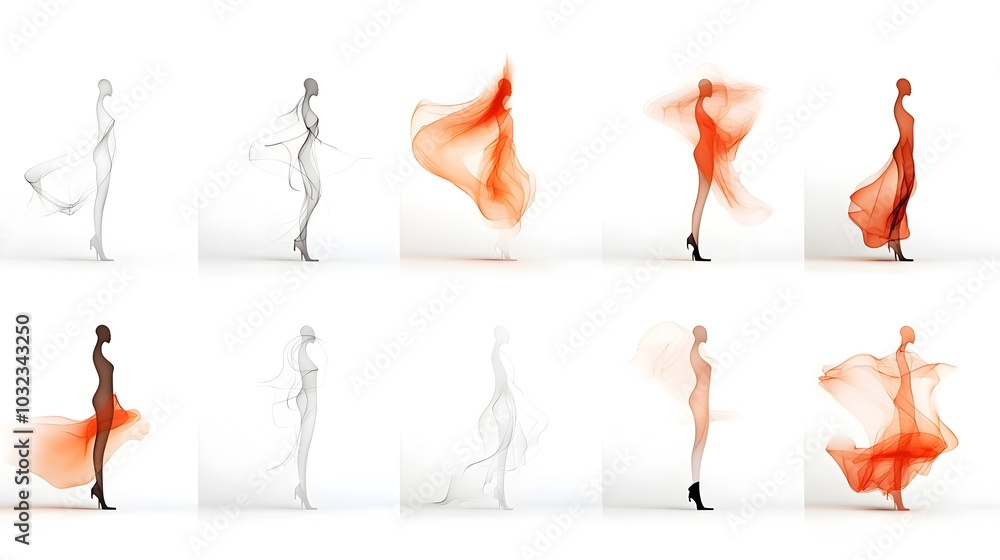 Poster isolated fire flame patterns in vivid orange and red with subtle heat distortion set against a white
