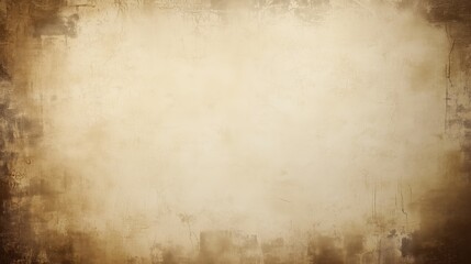 Naklejka premium Vintage grunge paper background with sepia tones, featuring aged texture, grain, and stains. Ideal for retro or text-based RPG game design, this textured background offers a weathered, old paper aesth