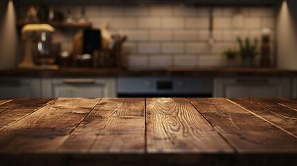 A polished wooden table backdrop, ideal for displaying objects or adding text in a warm, cozy setting.