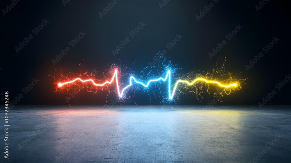 Poster Energizing electric currents crackling and spreading with dynamic power creating a captivating high impact visual display on a transparent background