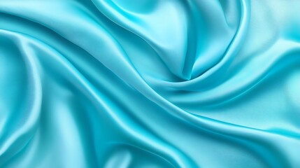 Obraz premium Smooth, rippled sky blue satin fabric with a luxurious texture, perfect for elegant fashion and decoration