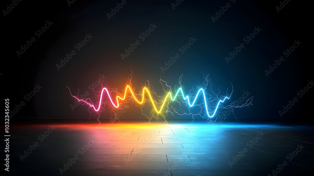 Aufkleber Vibrant Multicolored Lightning Bolts Surging with Powerful Dynamic Energy Isolated on Transparent Background Ideal for Futuristic Designs and Digital Artwork