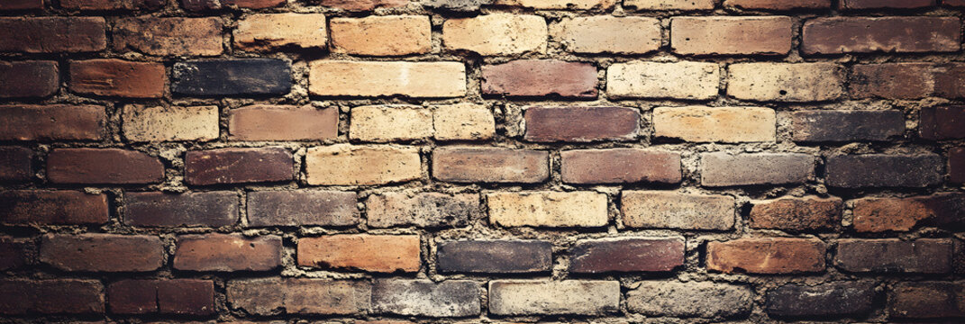 Close-up of rustic brick wall with earthy tones and rough texture, perfect for backgrounds, construction themes, and rustic inspiration, capturing vintage aesthetics
