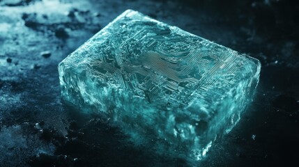 Embedded circuit in frosted block, digital mystique