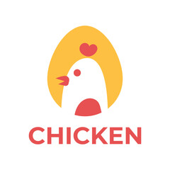 chicken flat minimalist logo design