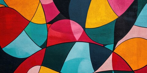 Fototapeta premium Colorful geometric abstract wall art.