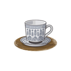 coffee cup vector illustrations white background 