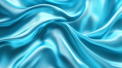 Obraz premium Soft, flowing blue silk fabric backdrop with elegant waves and a luxurious sheen, perfect for fashion or romantic decor