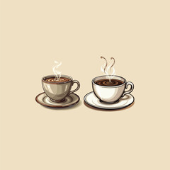 coffee cup vector illustrations white background 
