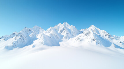 Naklejka premium Majestic snow-covered mountain range under clear blue sky