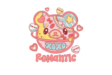 Romantic, Retro Valentine Quote Sublimation T Shirt Design