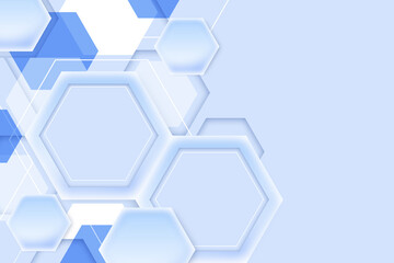 Abstract geometric hexagon background gradient soft light blue design for Graphic business hitech technology digital illustration web template backdrop desktop wallpaper pattern banner poster texture