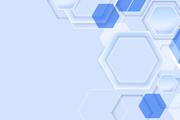 Abstract geometric hexagon background gradient soft light blue design for Graphic business hitech technology digital illustration web template backdrop desktop wallpaper pattern banner poster texture