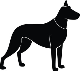 Dog vector silhouette illustration on white background