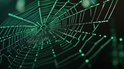 Naklejka premium Green Energy Connection in an Artificial Web Network