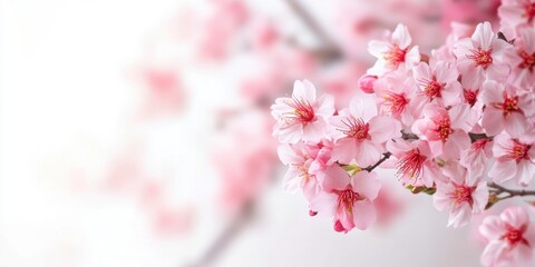 Fototapeta premium Close-up of delicate pink cherry blossoms.