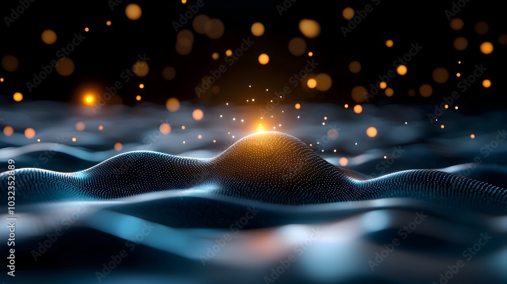 Aufkleber Futuristic interconnected digital metropolis with gradient lines flowing wave patterns and glowing neon infused atmosphere