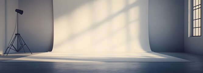 44. A clean studio backdrop with soft lighting and shadows, perfect for product display