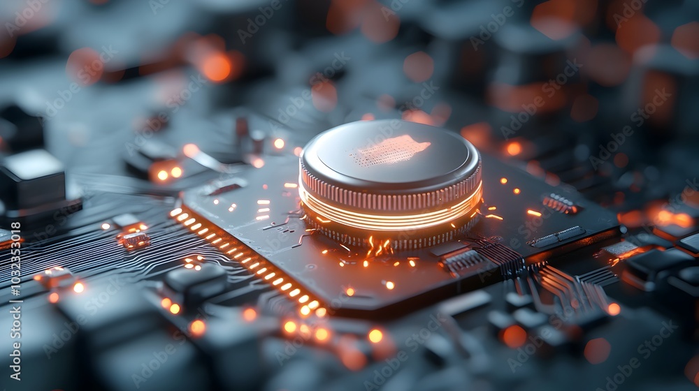 Aufkleber Sprawling futuristic city with interlocking structures holographic displays glowing wire frames and shimmering energy fields