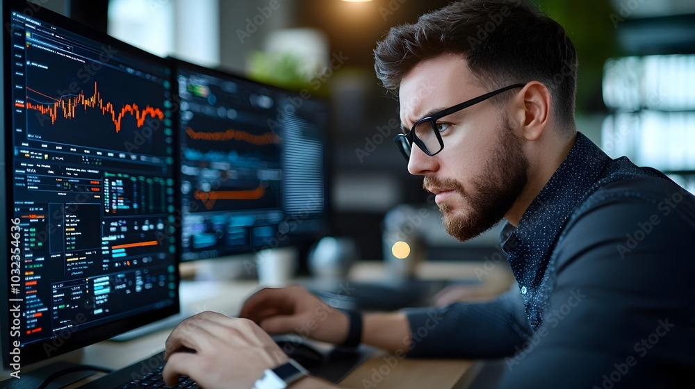 Aufkleber cutting edge algorithmic trading command center with rows of dynamic oled displays real time financi