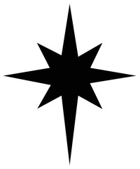 Star clip art design on plain white transparent isolated background for card, shirt, hoodie, sweatshirt, apparel, card, tag, mug, icon, poster or badge